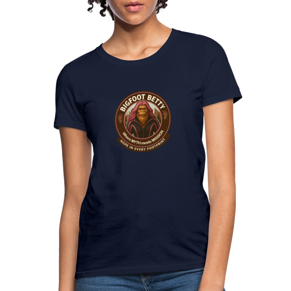 Women's T-Shirt - Hope in Every Footprint (RETRO) - navy