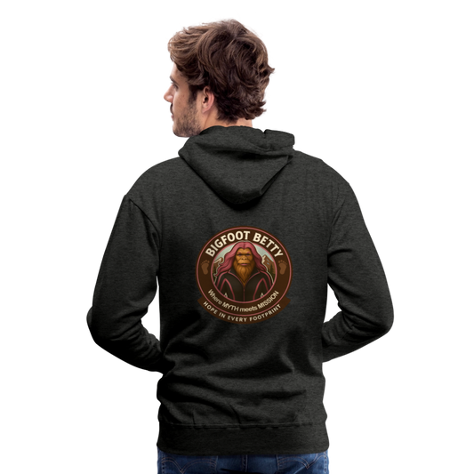 Men’s Premium Hoodie - Hope in Every Footprint (F/B) (RETRO) - charcoal grey