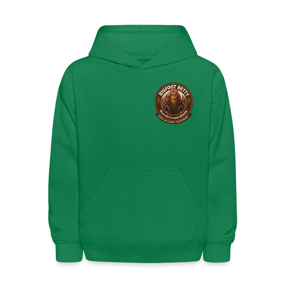 Kids' Hoodie - Hope in Every Footprint (F/B) (RETRO) - kelly green
