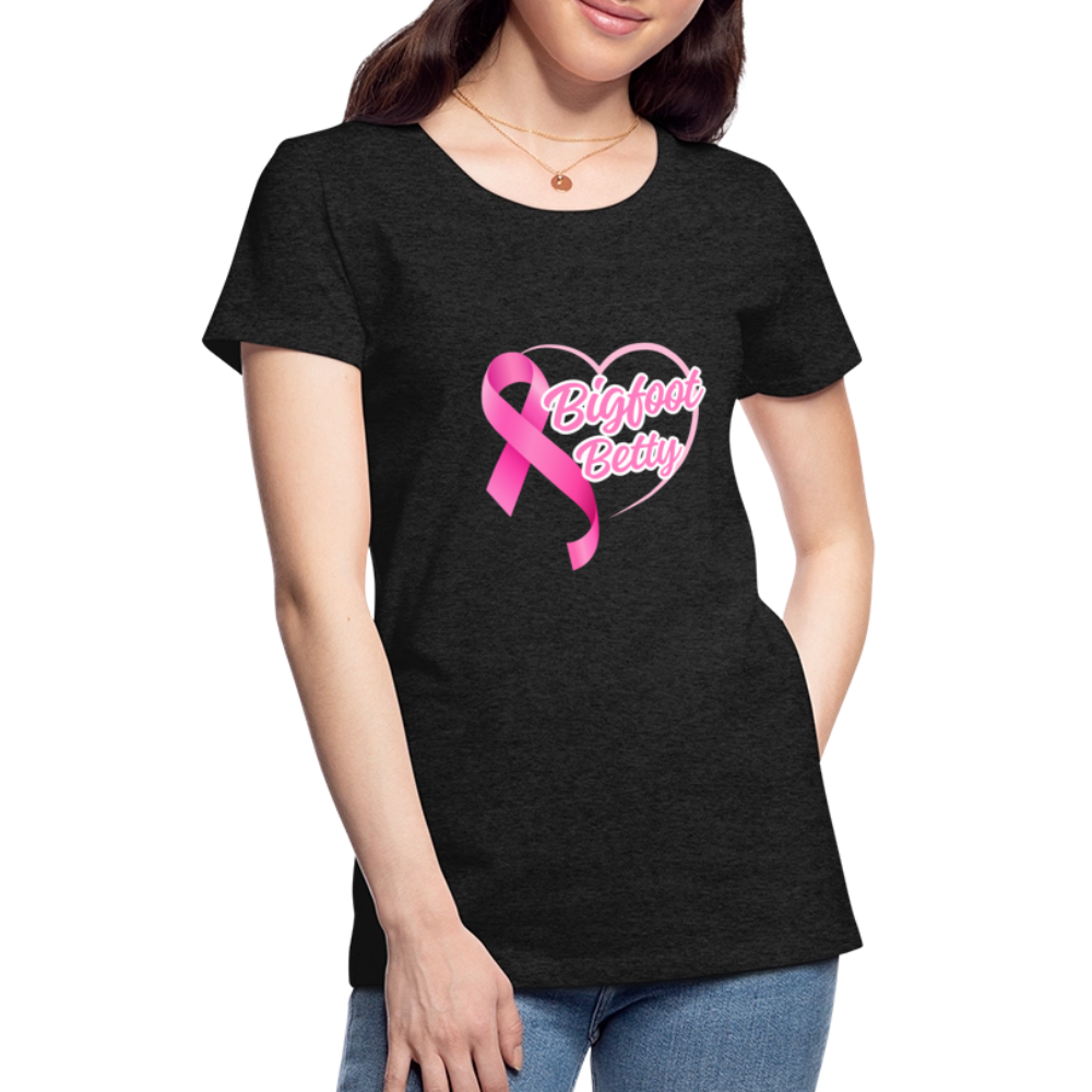 Women’s Premium T-Shirt - BFB Pink Ribbon - charcoal grey