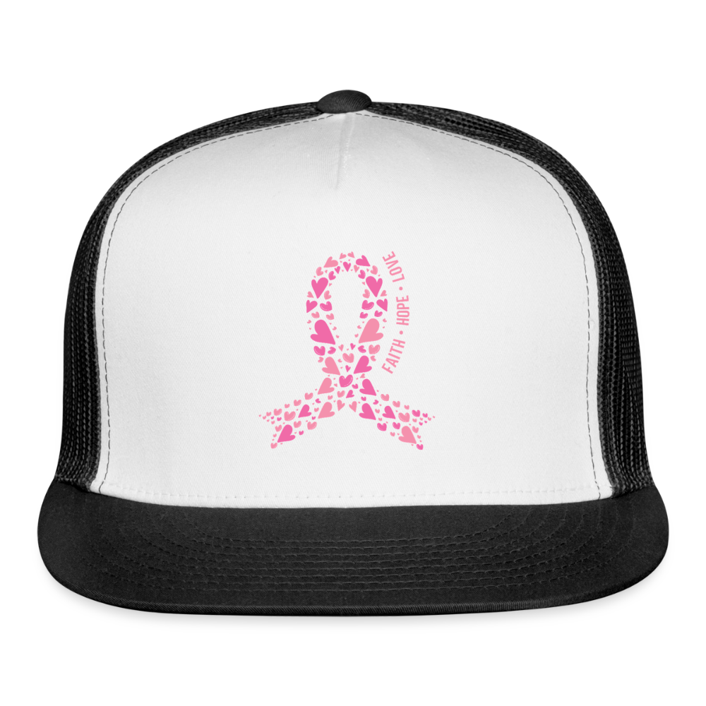 Faith Hope Love Trucker Hat - white/black