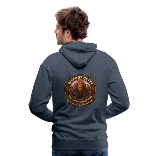 Men’s Premium Hoodie - Hope in Every Footprint (RETRO) - heather denim
