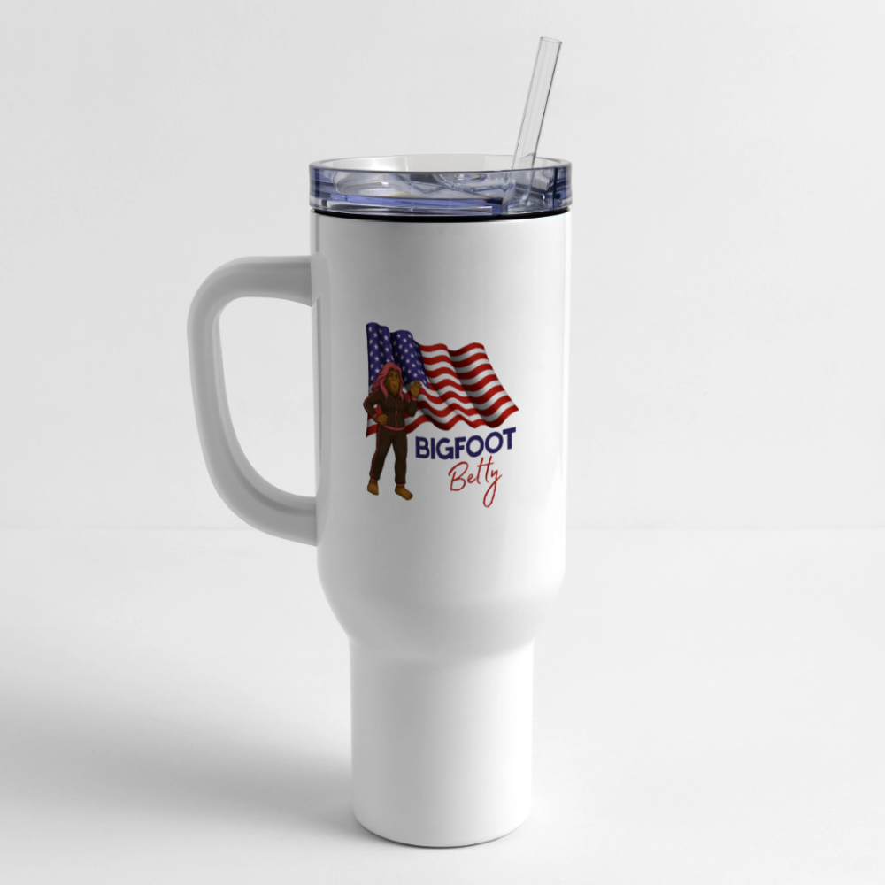 BFB July 4 - Starburst 40 oz Travel Tumbler - white