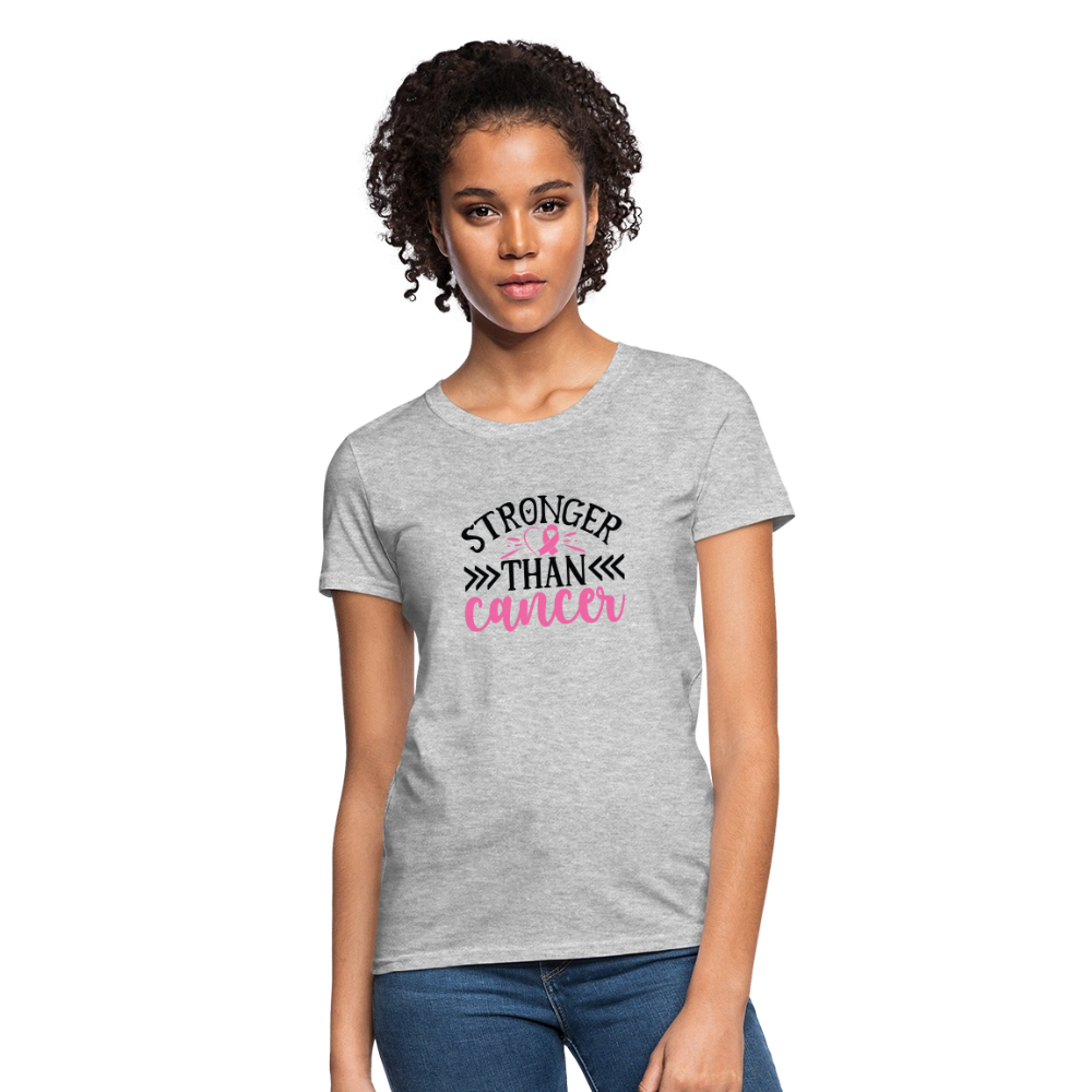 Women's Stronger Than Cancer T-Shirt - heather gray