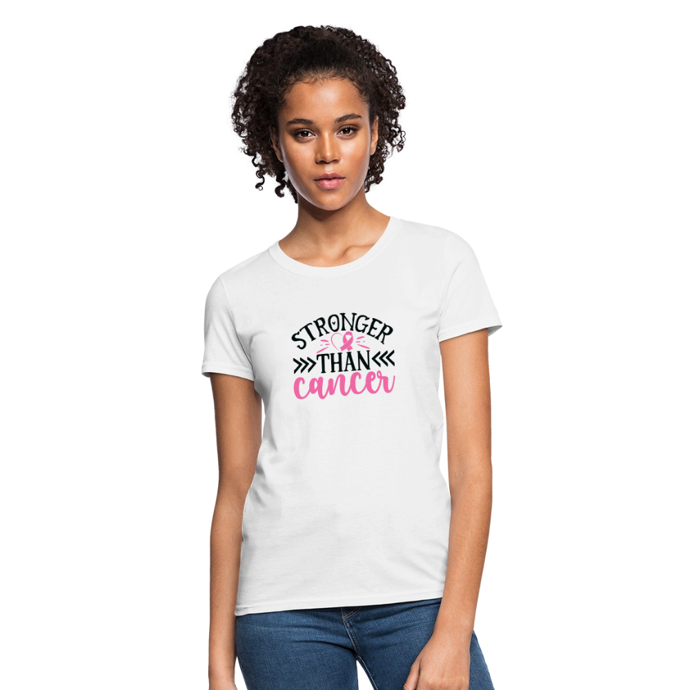 Women's Stronger Than Cancer T-Shirt - white