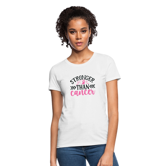 Women's Stronger Than Cancer T-Shirt - white