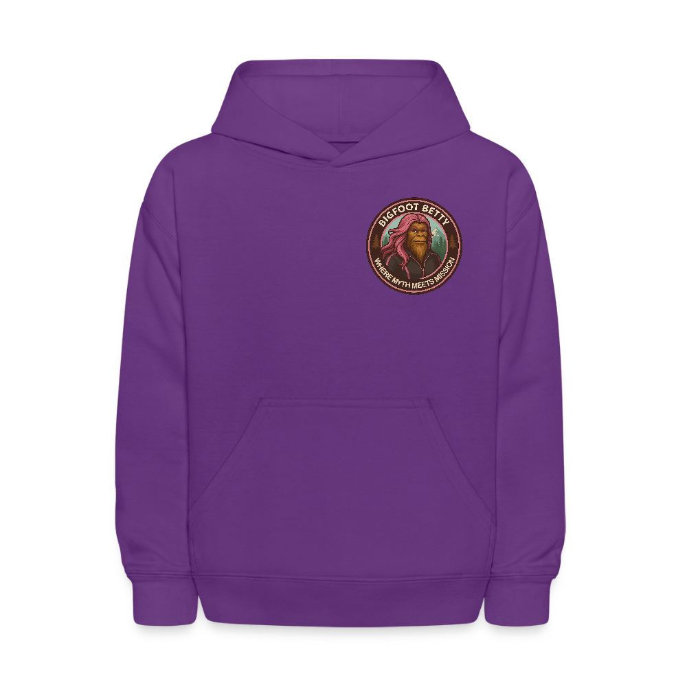 Kids' Hoodie - Where Myth Meets Mission (F/B) (RETRO) - purple