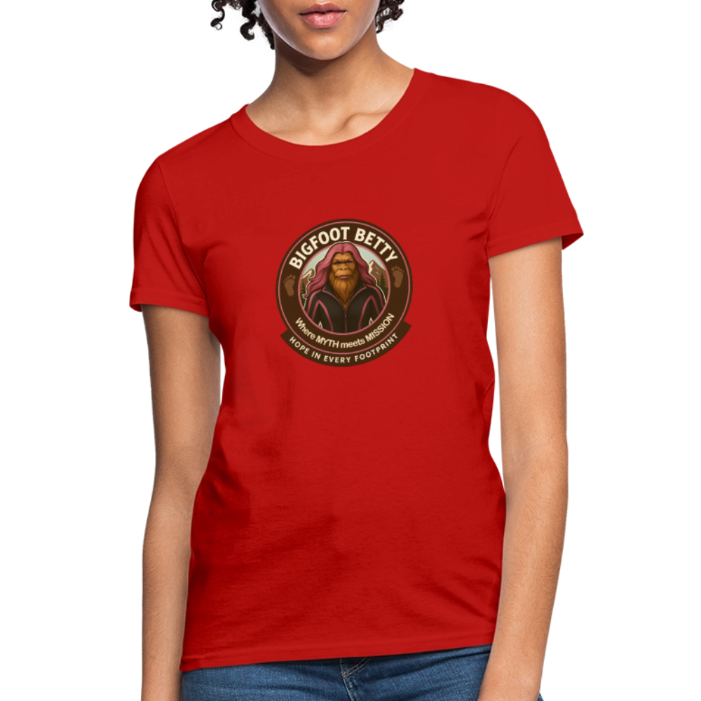 Women's T-Shirt - Hope in Every Footprint (RETRO) - red
