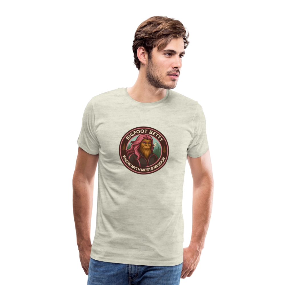 Men's Premium T-Shirt - Hope in Every Footprint (RETRO) - heather oatmeal