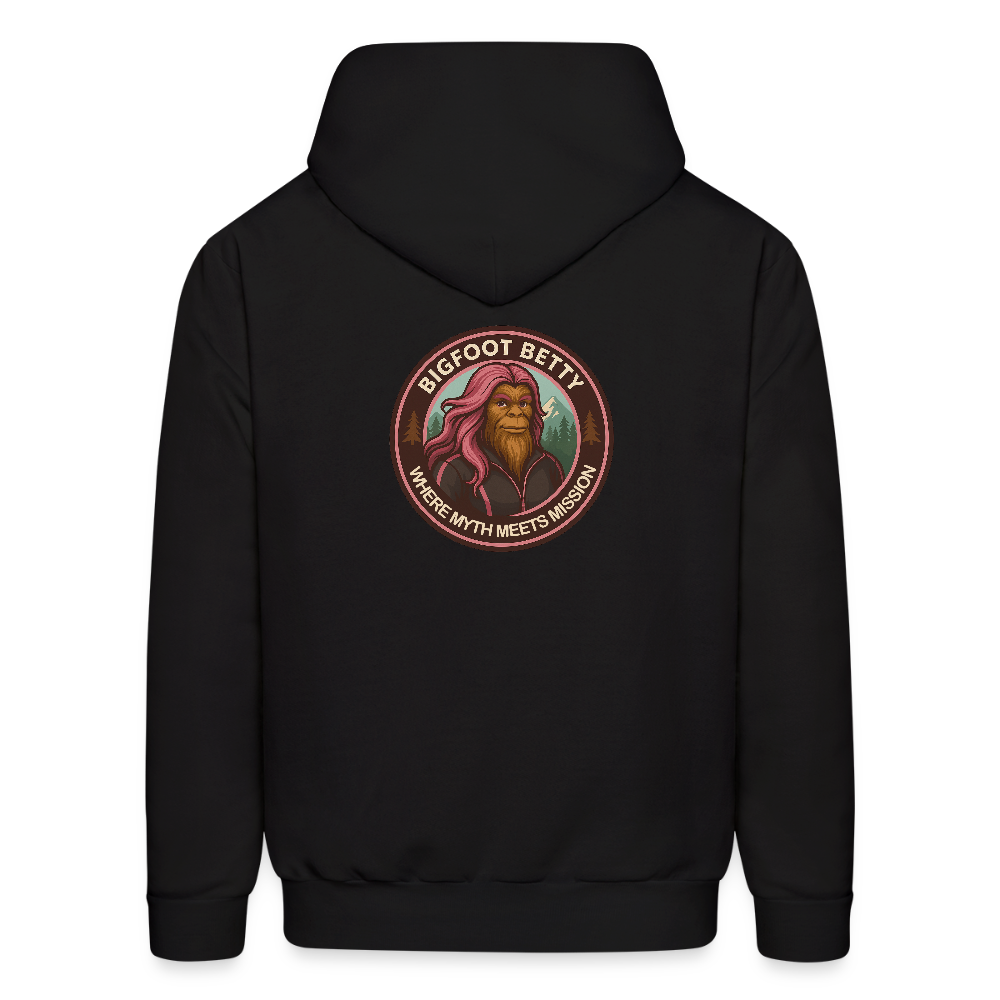Men's Hoodie - Where Myth Meets Mission (RETRO) PINK RIBBON - black
