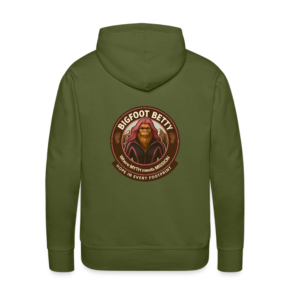 Men’s Premium Hoodie - I Believe In Her (F/B) (RETRO) - olive green