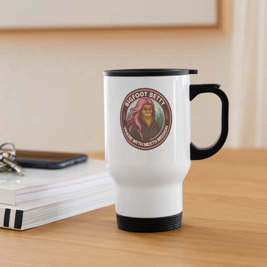 Travel Mug - Where Myth Meets Mission (RETRO) - white
