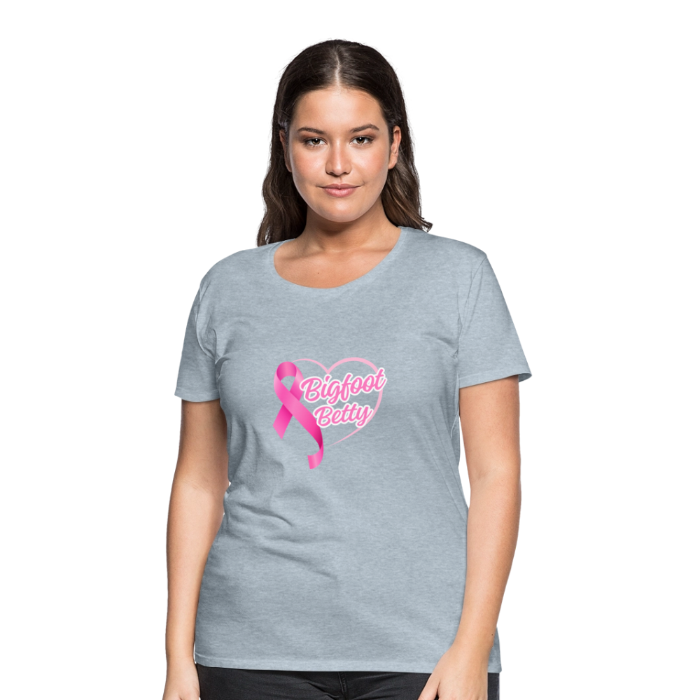 Women’s Premium T-Shirt - BFB Pink Ribbon - heather ice blue