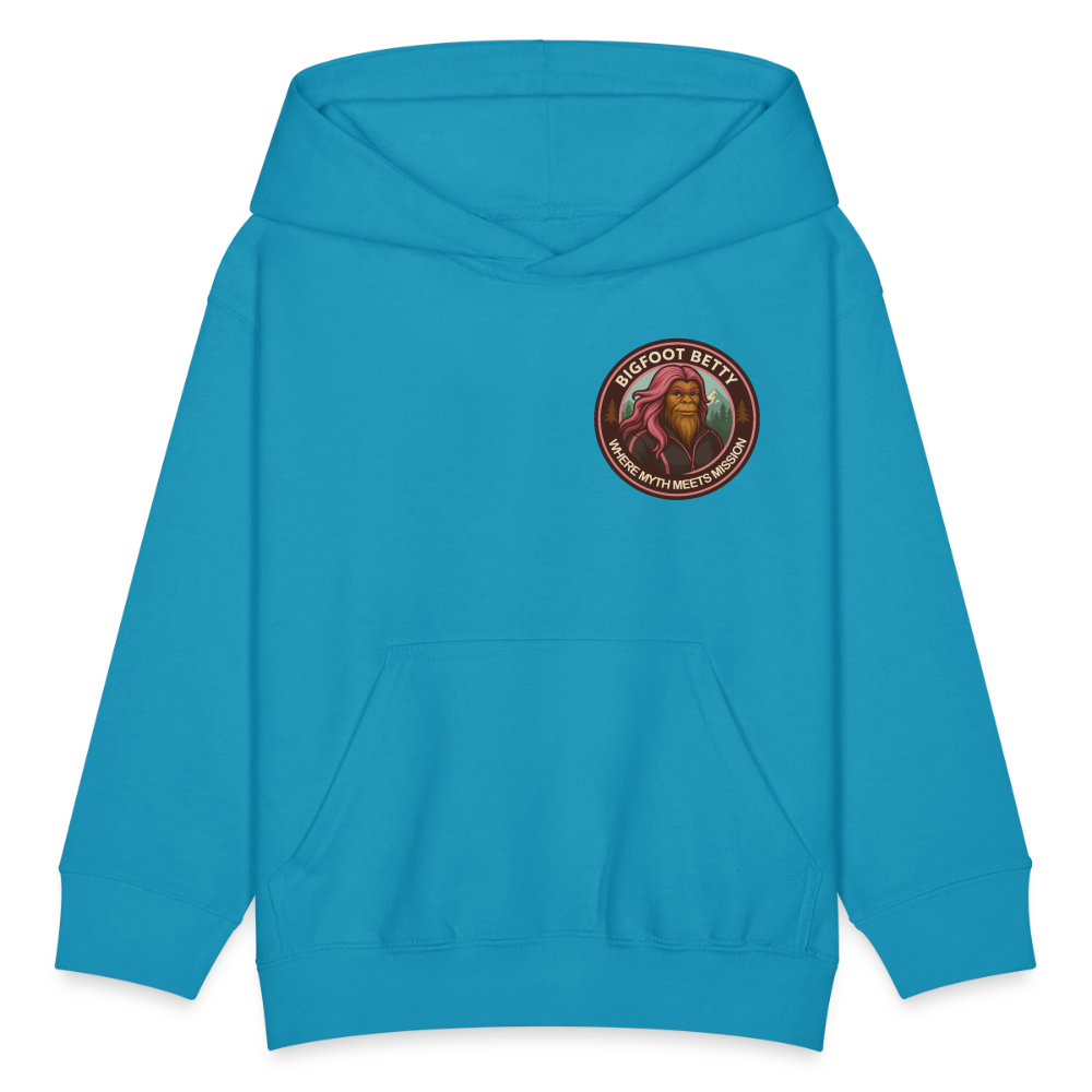 Kids' Hoodie - Where Myth Meets Mission (F/B) (RETRO) - turquoise