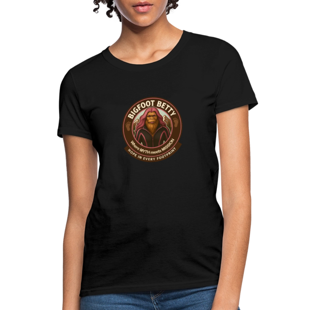 Women's T-Shirt - Hope in Every Footprint (RETRO) - black