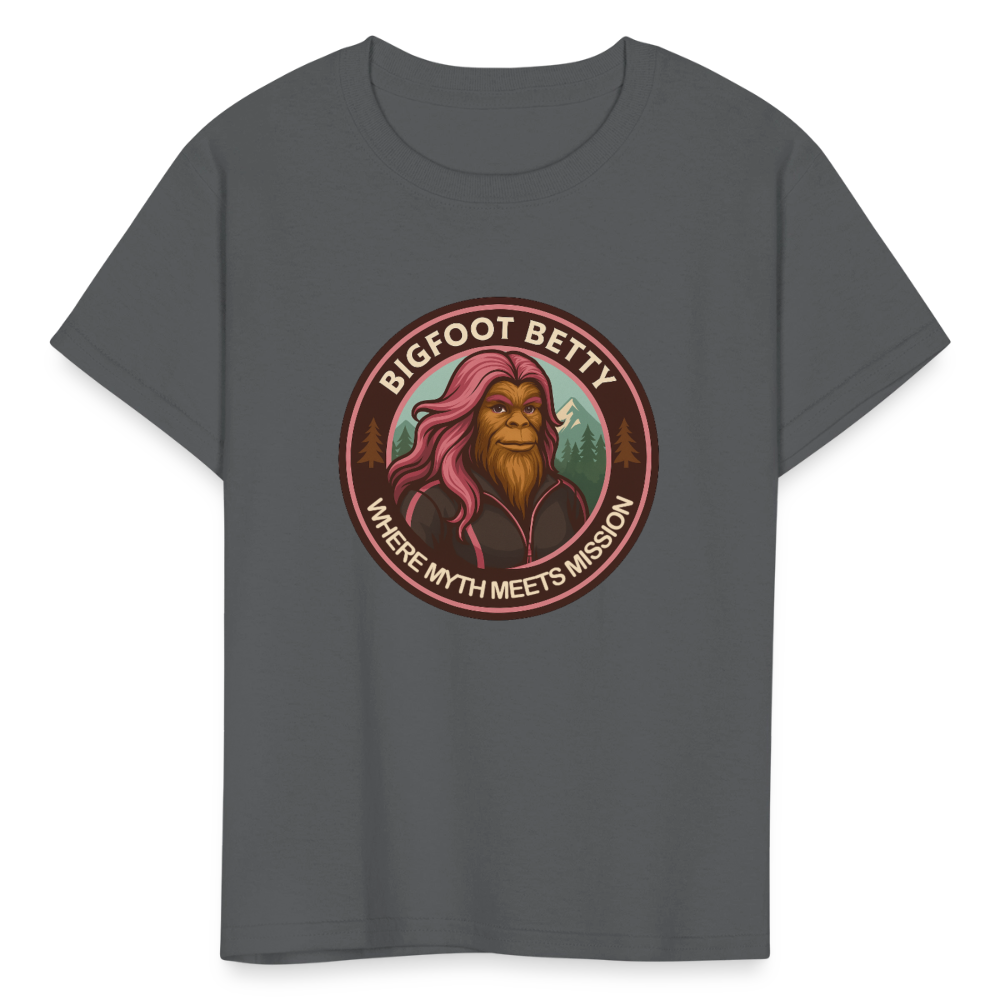 Kids' T-Shirt - Where Myth Meets Mission (RETRO) - charcoal