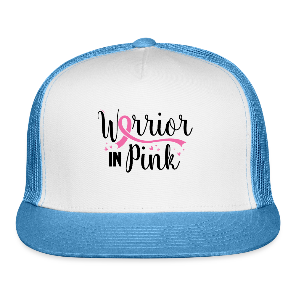 Warrior in Pink Trucker Hat - white/blue