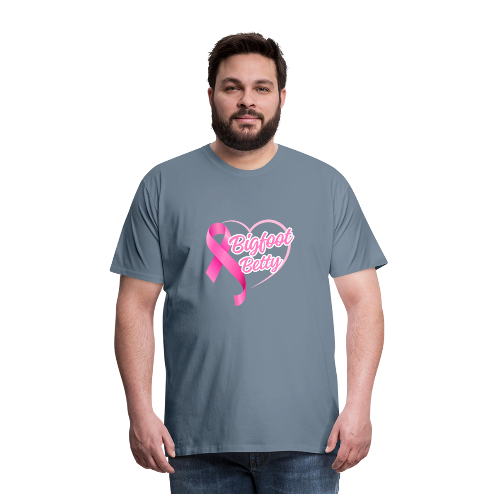Men's Premium T-Shirt -BFB Pink Ribbon - steel blue