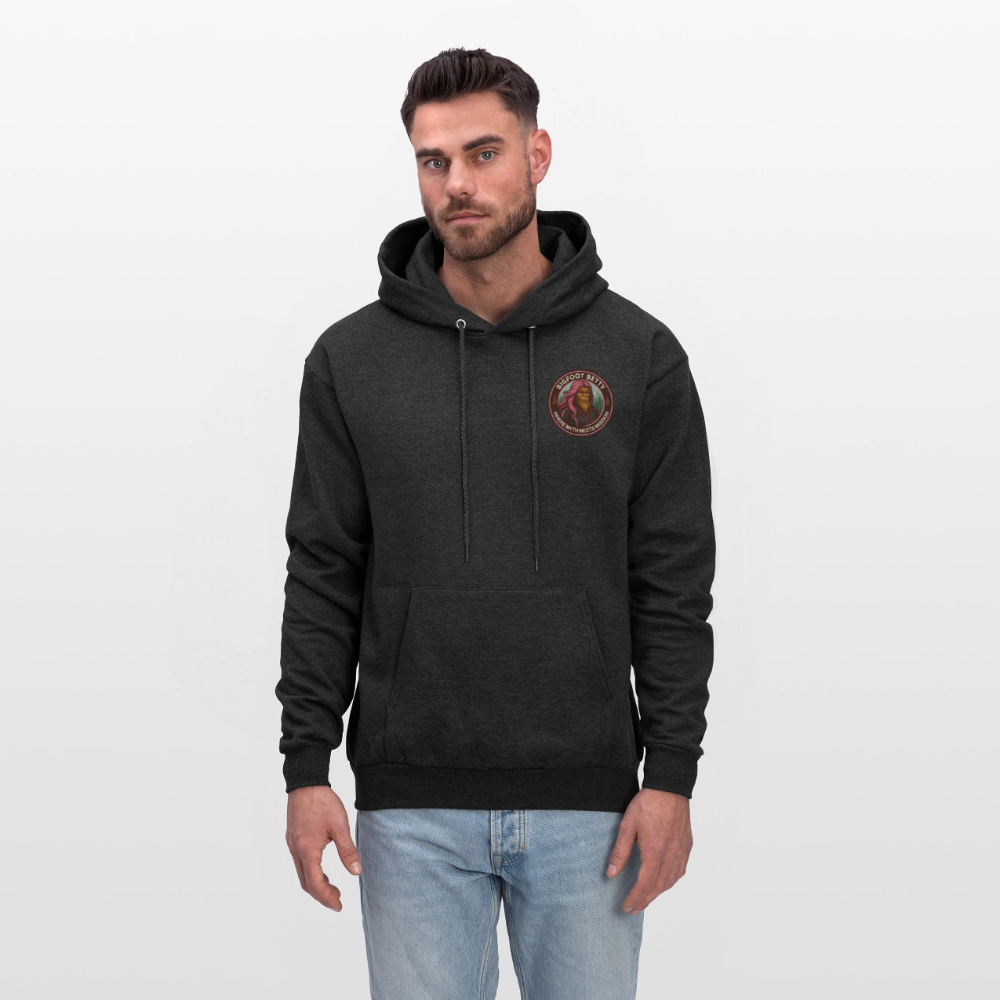 Men's Hoodie - Where Myth Meets Mission (F/B) (RETRO) - charcoal grey