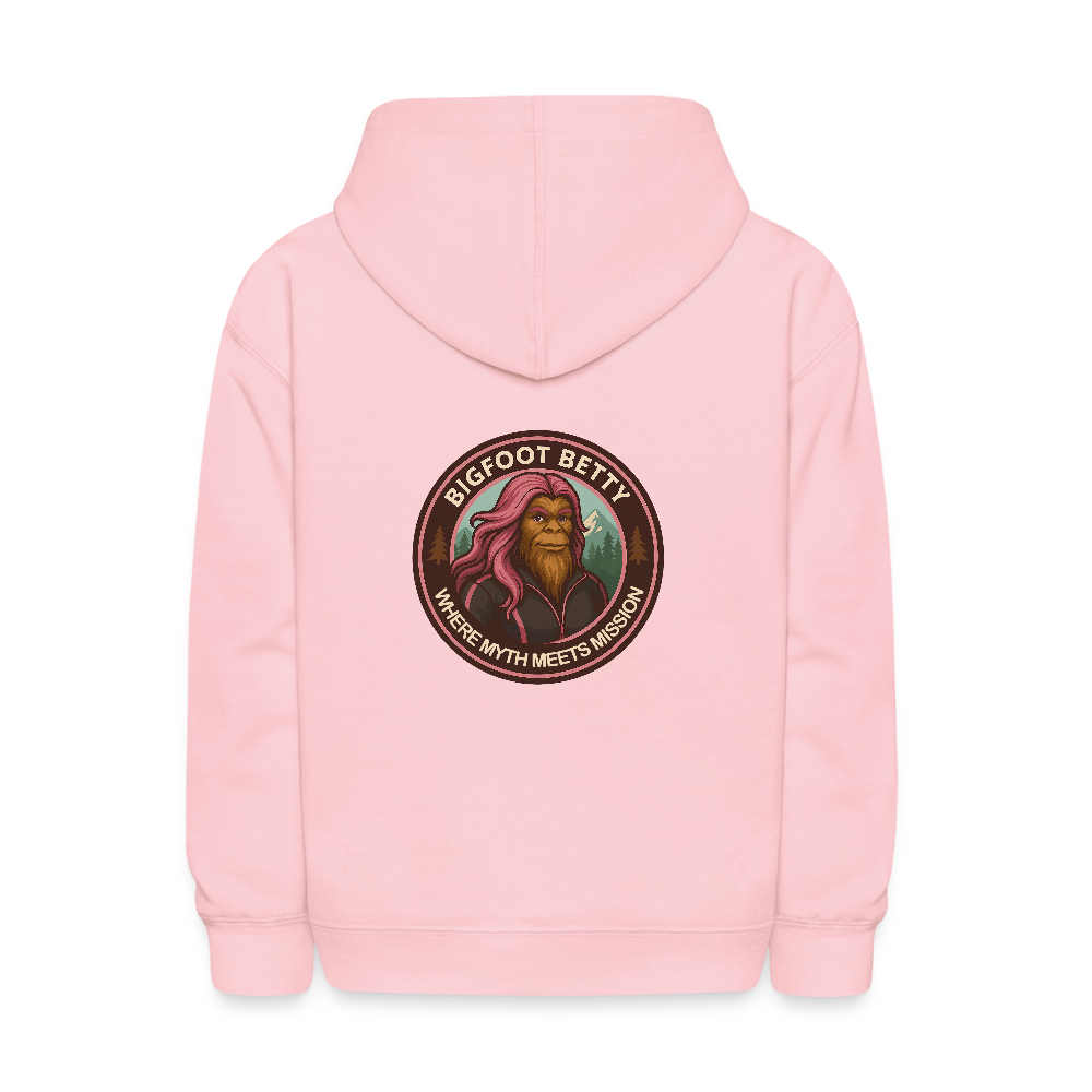 Kids' Hoodie - Where Myth Meets Mission (F/B) (RETRO) - pink