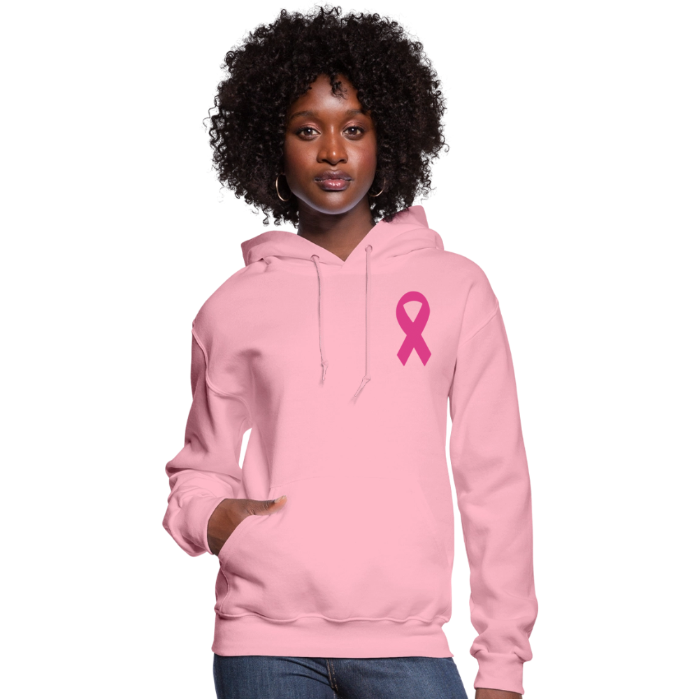 Women's Hoodie - Hope in Every Footprint (F/B) (RETRO) PINK RIBBON - classic pink