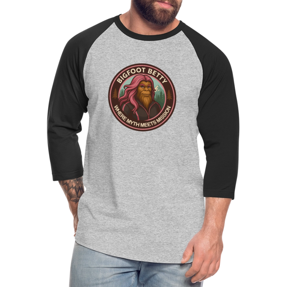 Baseball T-Shirt - Where Myth Meets Mission (RETRO) - heather gray/black