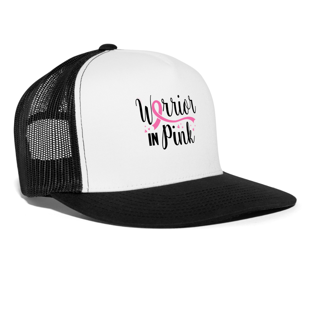 Warrior in Pink Trucker Hat - white/black