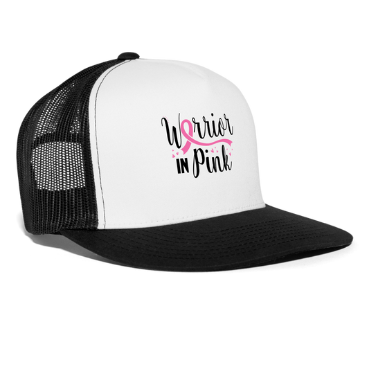 Warrior in Pink Trucker Hat - white/black