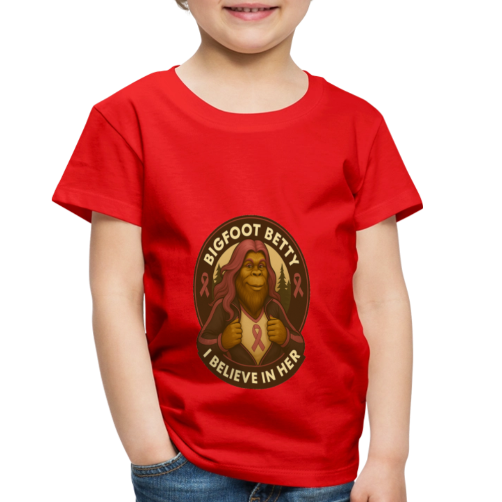 Toddler Premium T-Shirt - I Believe In Her  (RETRO) - red