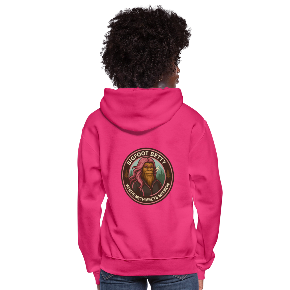 Women's Hoodie - Where Myth Meets Mission (F/B) (RETRO) - fuchsia