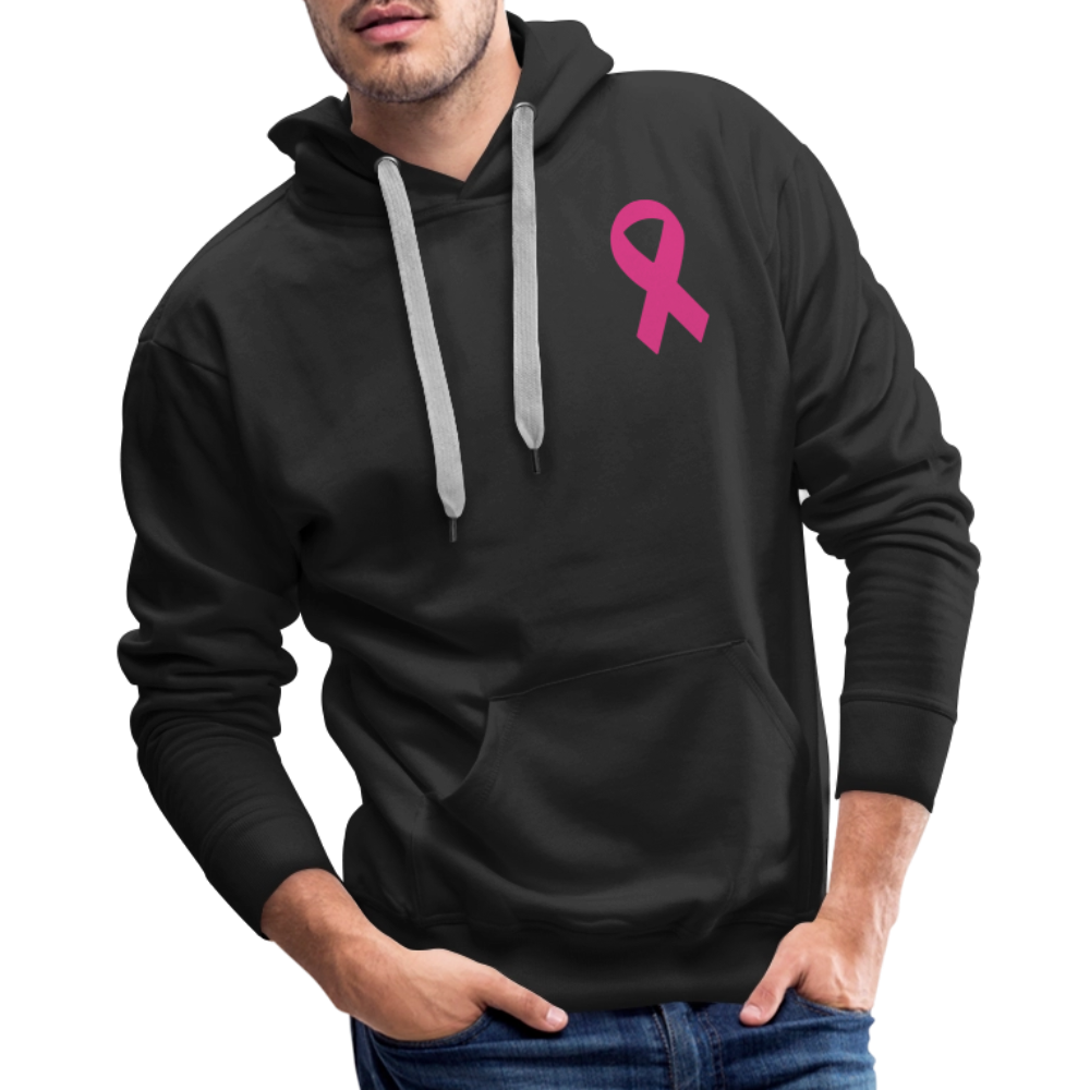 Men’s Premium Hoodie - Where Myth Meets Mission  (RETRO) PINK RIBBON - black