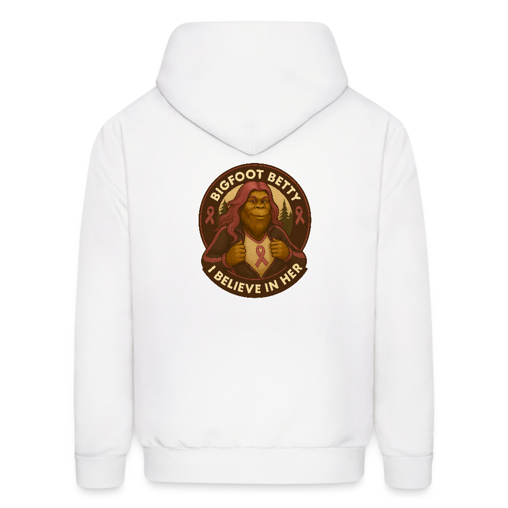 Men's Hoodie - I Believe In Her (RETRO) PINK RIBBON - white