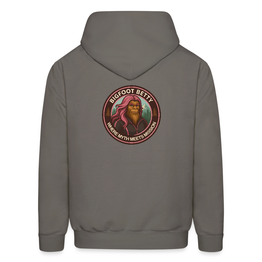 Men's Hoodie - Where Myth Meets Mission (RETRO) - asphalt gray