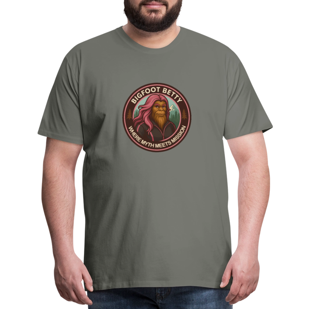 Men's Premium T-Shirt - Where Myth Meets Mission (RETRO) - asphalt gray