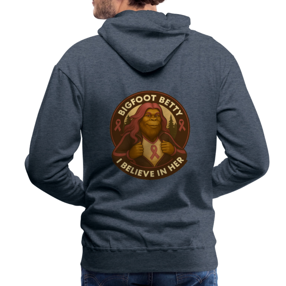 Men’s Premium Hoodie - I Believe In Her (F/B) (RETRO) - heather denim