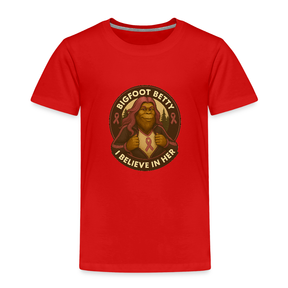 Toddler Premium T-Shirt - I Believe In Her  (RETRO) - red