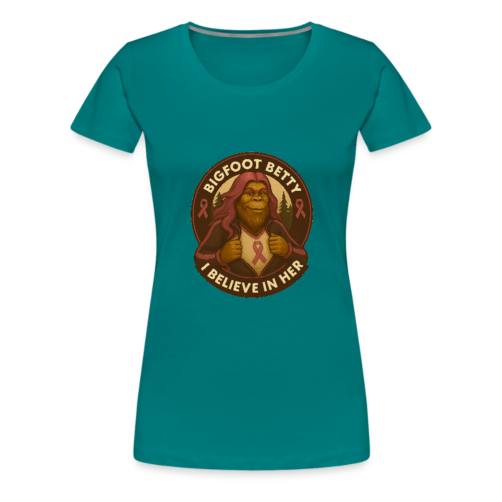 Women’s Premium T-Shirt - I Believe In Her (RETRO) - teal