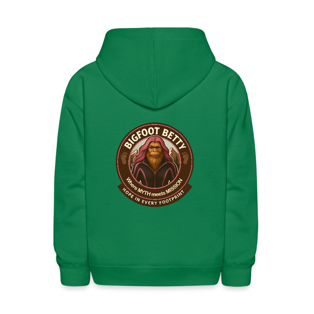 Kids' Hoodie - Hope in Every Footprint (F/B) (RETRO) - kelly green
