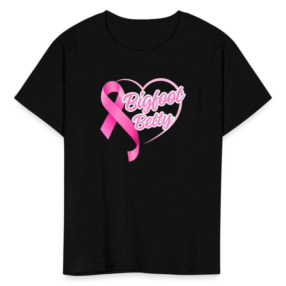 Kids' T-Shirt - BFB Pink Ribbon - black