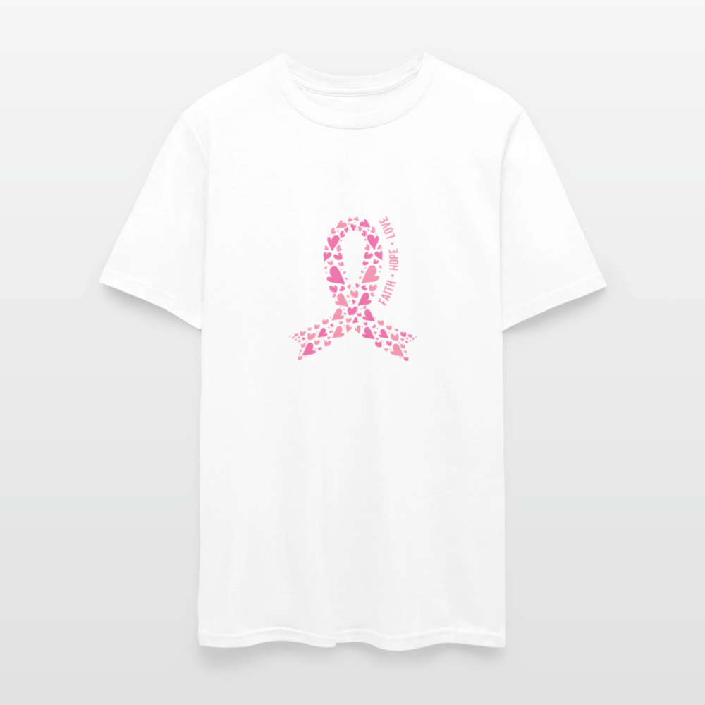 Faith Hope Love - Cancer Ribbon Tee - white