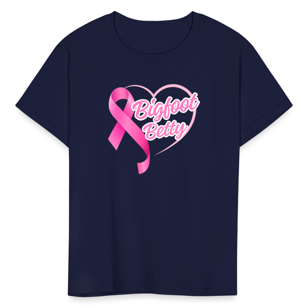 Kids' T-Shirt - BFB Pink Ribbon - navy