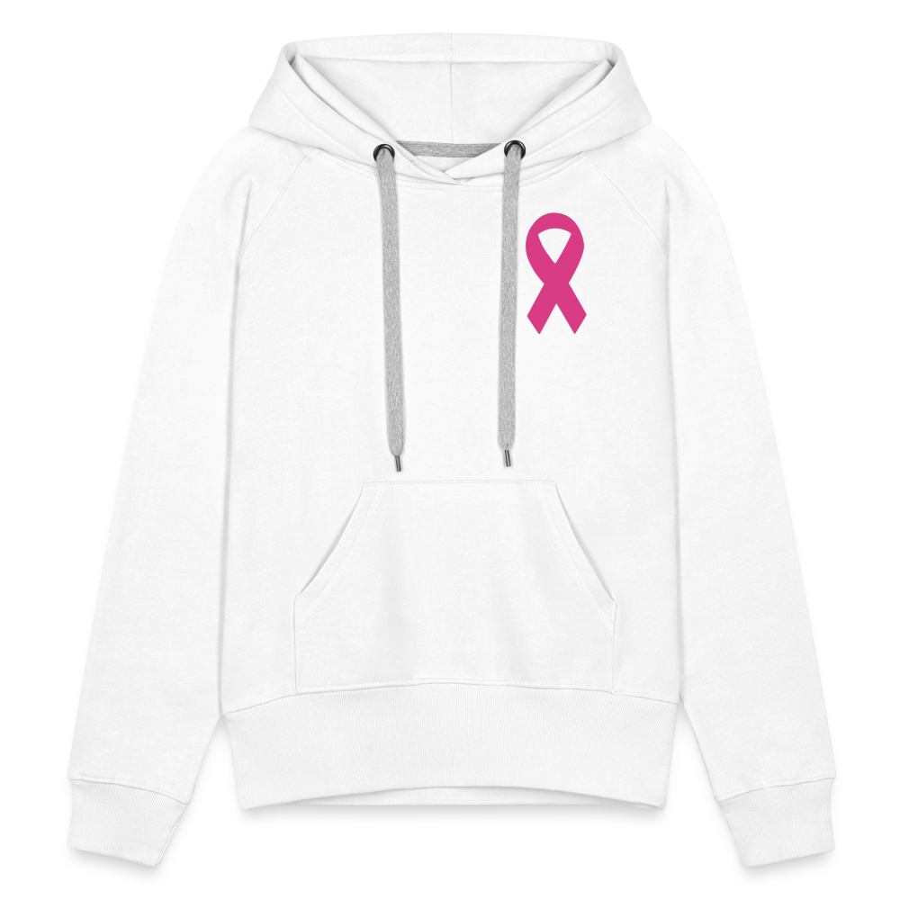 Women’s Premium Hoodie - I Believe In Her (F/B) (RETRO) PINK RIBBON - white