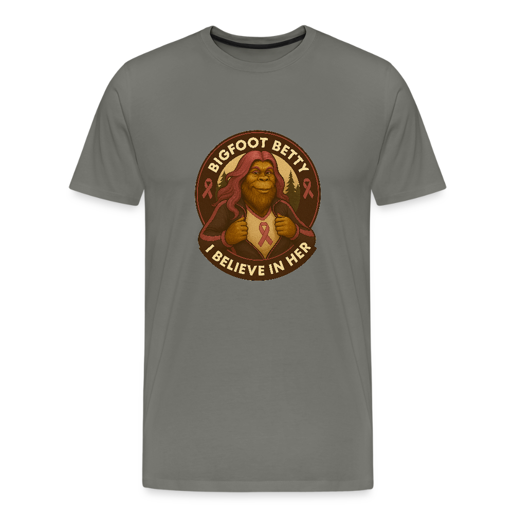Men's Premium T-Shirt - I Believe In Her (RETRO) - asphalt gray