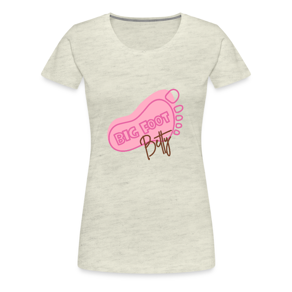 Women’s Premium T-Shirt - BFB FootPrint - heather oatmeal