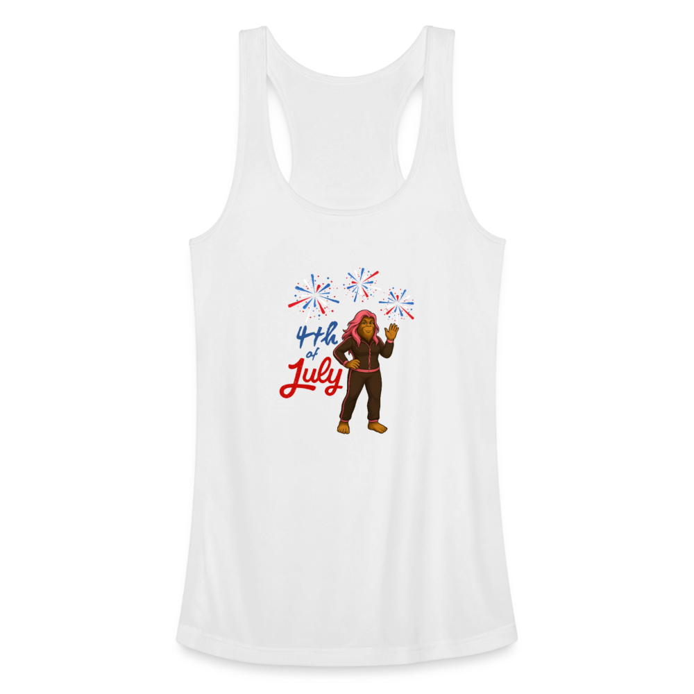 BFB July 4 - Fireworks Women’s Performance Racerback Tank Top - white