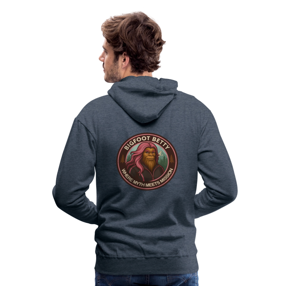 Men’s Premium Hoodie - Where Myth Meets Mission (RETRO) - heather denim