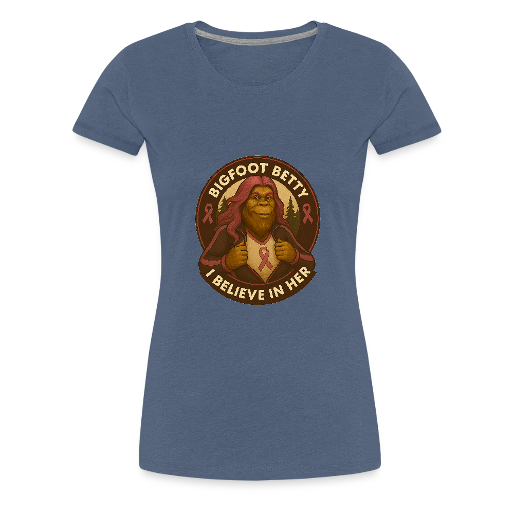 Women’s Premium T-Shirt - I Believe In Her (RETRO) - heather blue