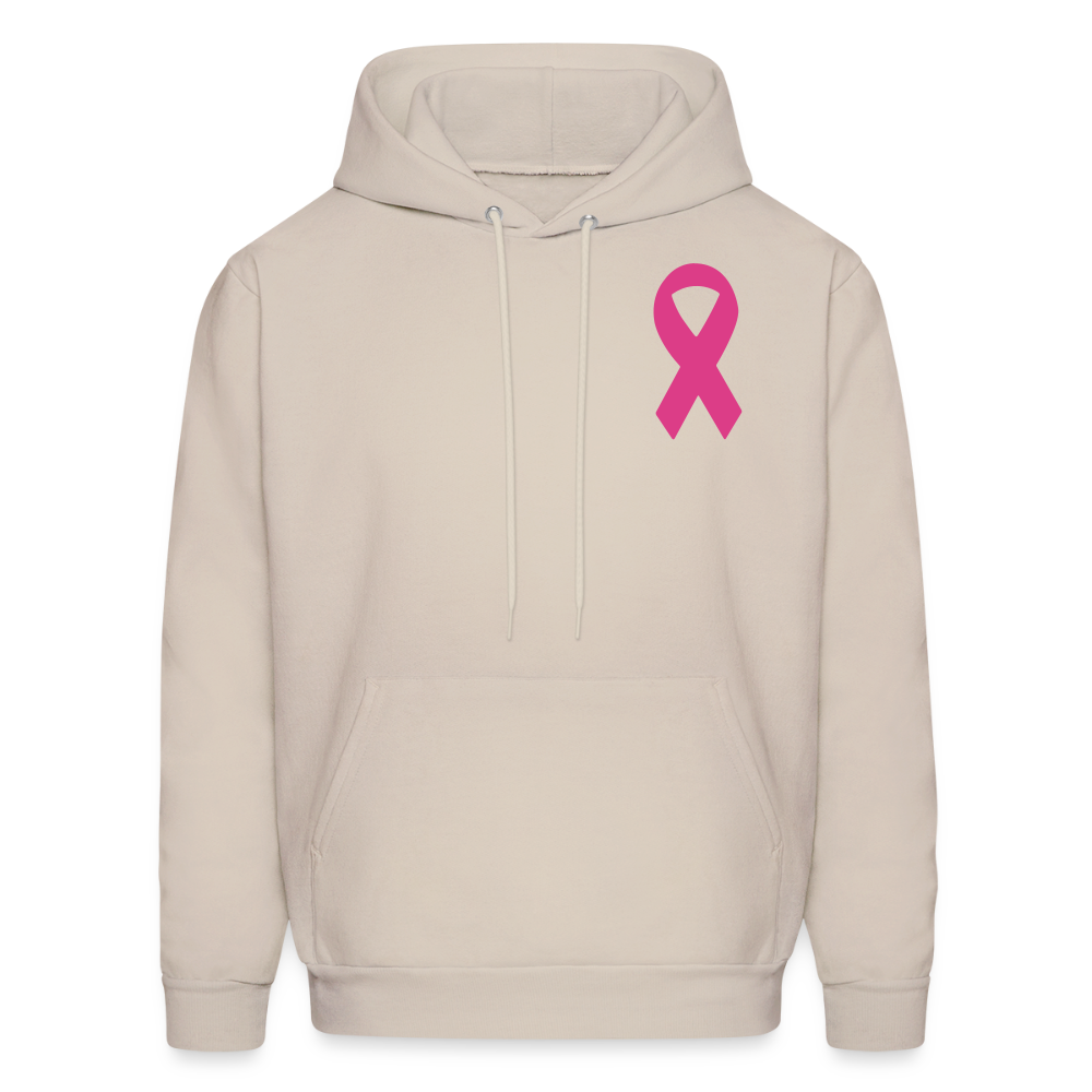 Men's Hoodie - I Believe In Her (RETRO) PINK RIBBON - Sand