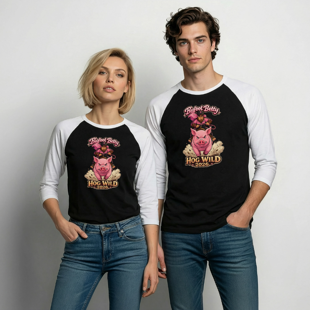 Baseball T-Shirt - BFB Hog Wild - HOG - black/white