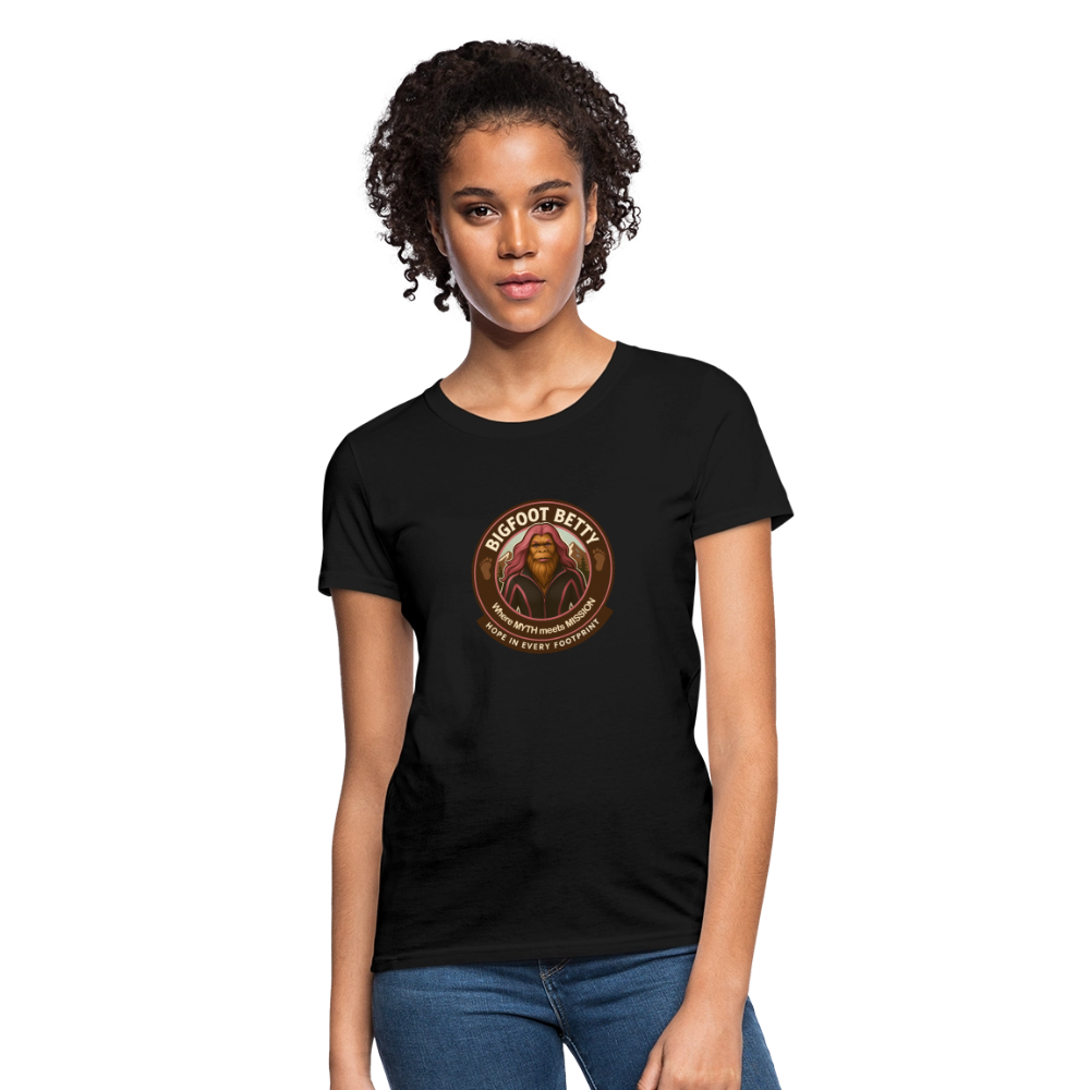 Women's T-Shirt - Hope in Every Footprint (RETRO) - black